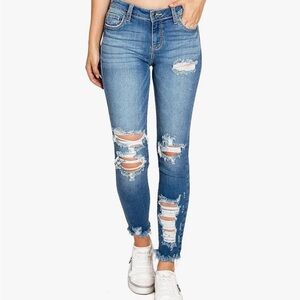 Cello light washed distressed skinny jeans
